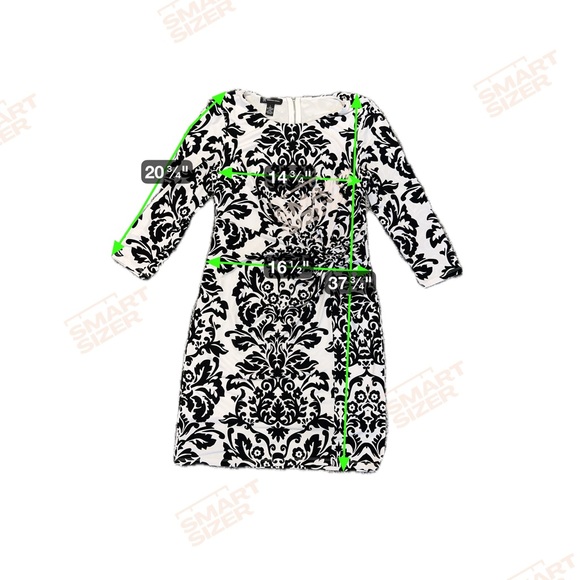 INC International Concepts Monochrome Floral Long Sleeve Dress - Picture 8 of 10